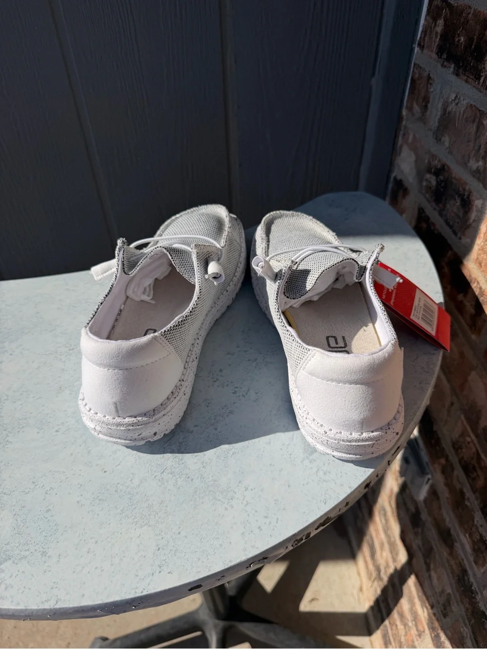 Hey Dude Light Gray Knit Slip-On Loafers